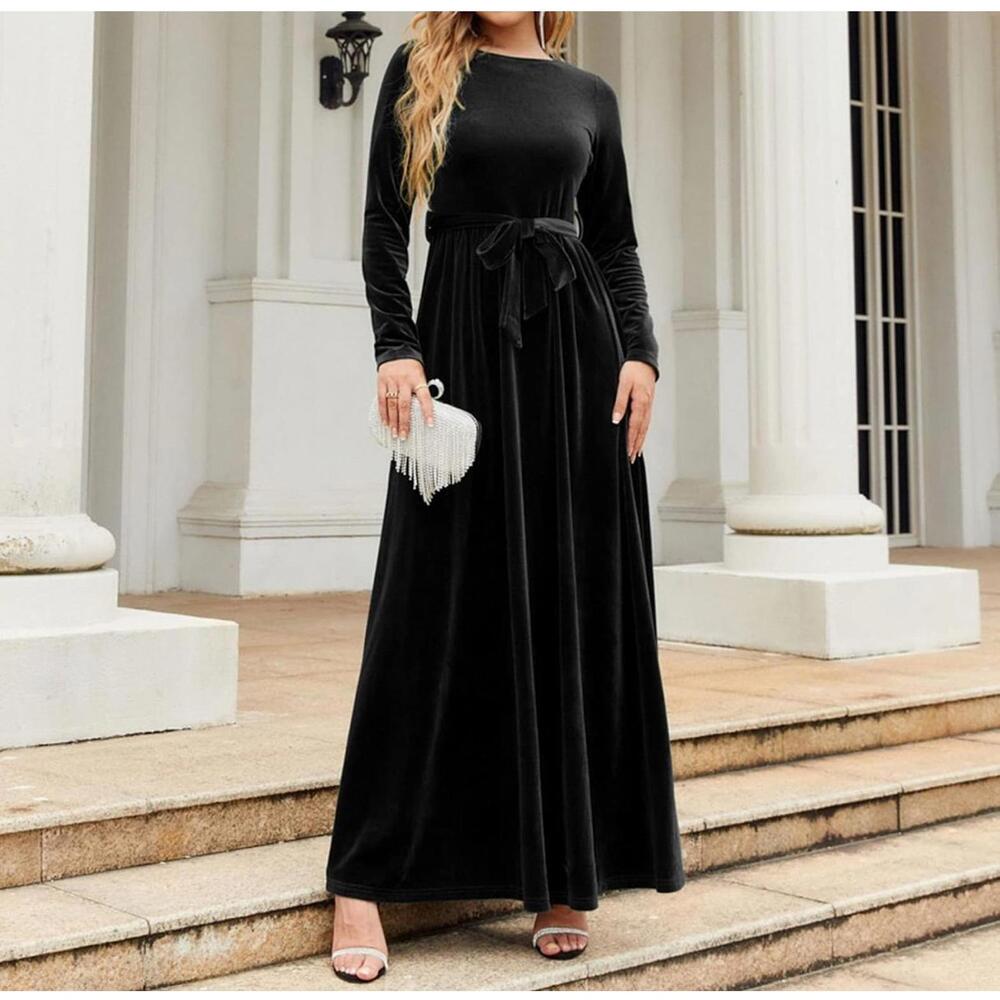 Zattcas XS Black Velvet Dress